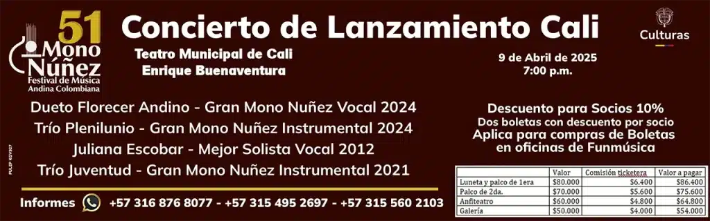 poster promocion concierto en cali