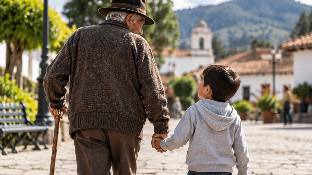 anciano y niño